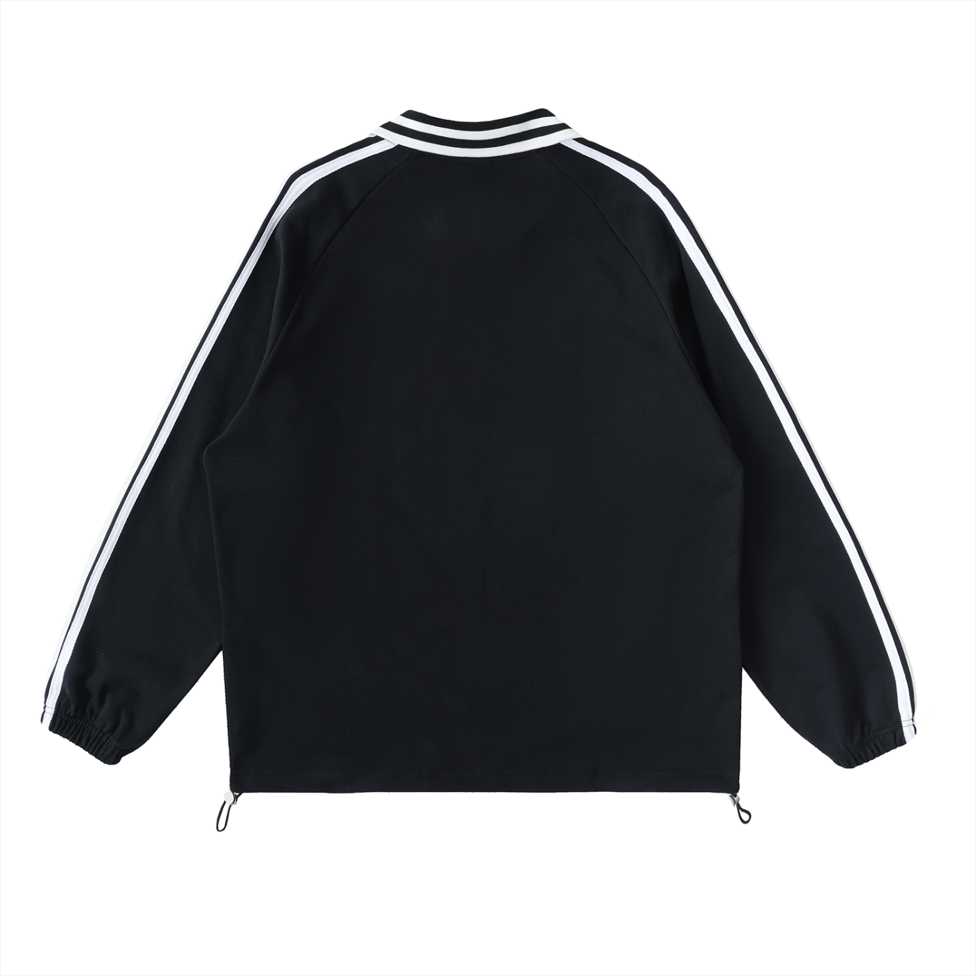 Contrast Striped Lapel Collar Sweatshirt - KAYRYN