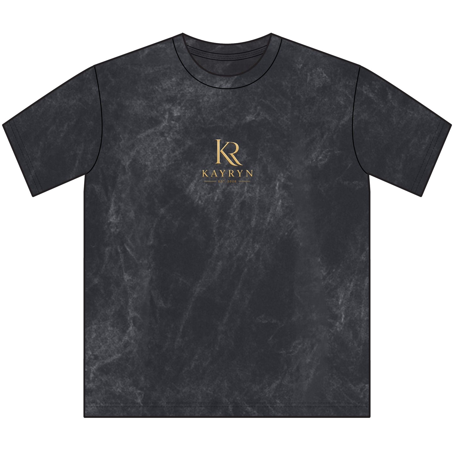 Vintage Marble Washed Tee with Gold 'KAYRYN' Logo