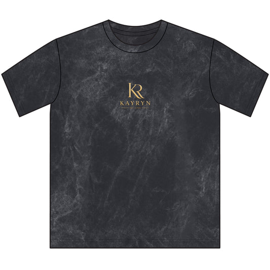 Vintage Marble Washed Tee with Gold 'KAYRYN' Logo