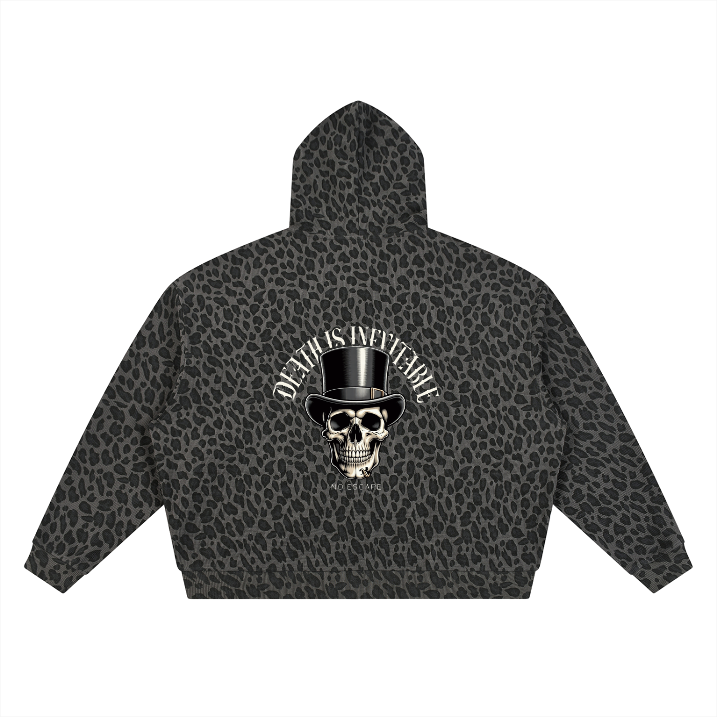 Unisex Leopard Print Waffle Full Zip Hoodie